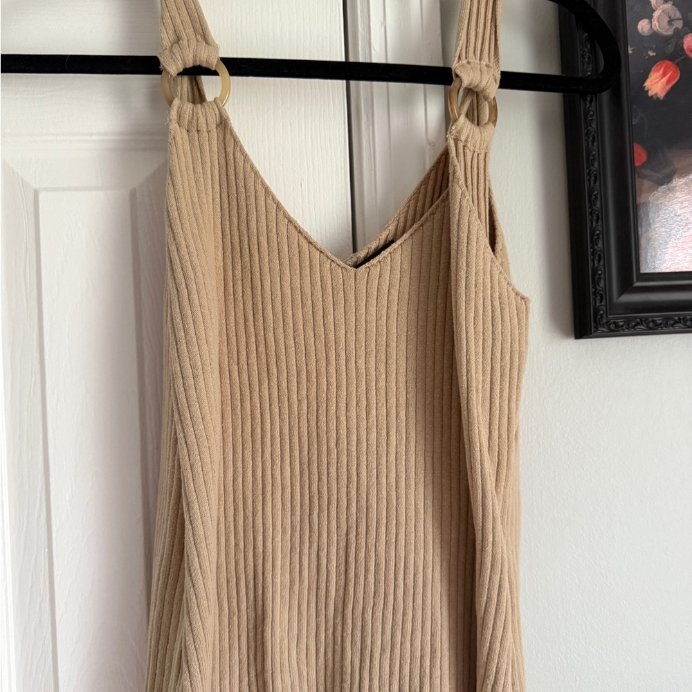 Ann Taylor Factory Beige Ribbed Knit Top
